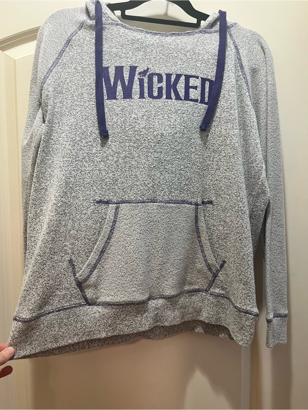 Wicked Heather Gray Pullover Hoodie with Navy Accents